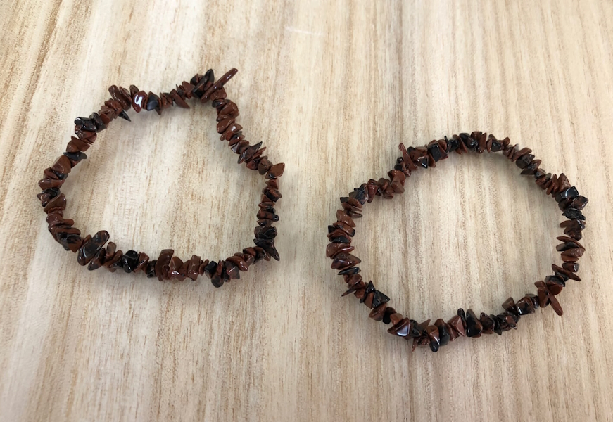 Pulsera chip Obsidiana Caoba